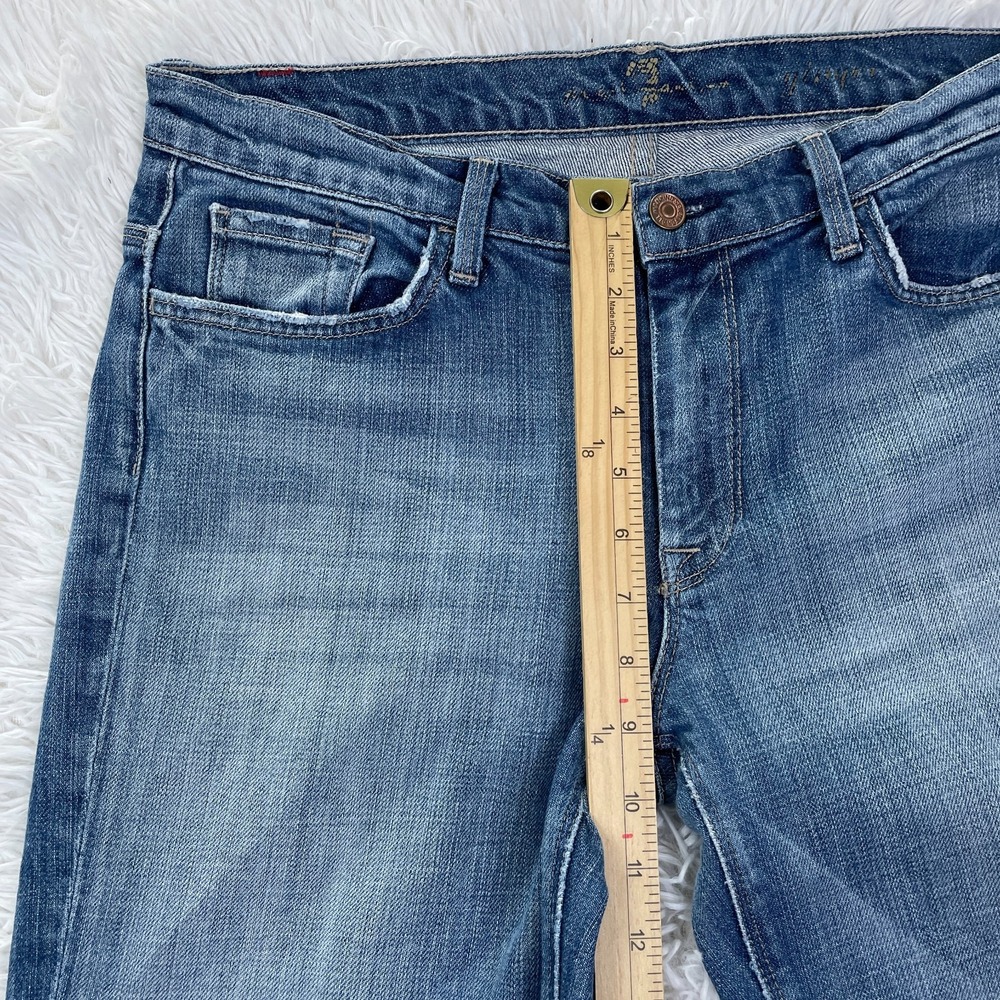 7 For All Mankind Pants Womens 31 Blue Ginger Flared Medium Wash Denim Jeans USA - Picture 9 of 15